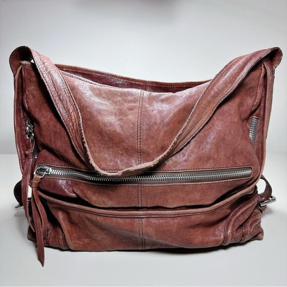 Elegant Brown Leather Hobo Bag - Picture 1 of 14